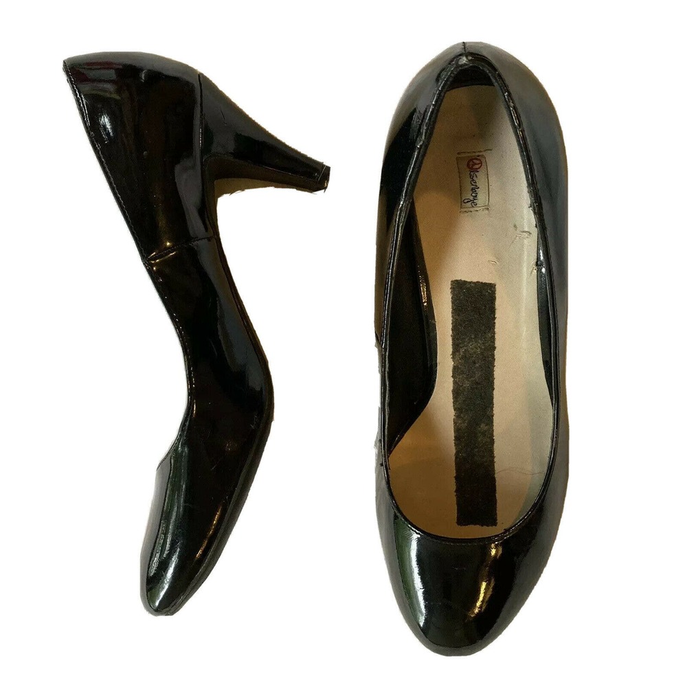 Olsenboye Heels Sz 9 Pumps Shiny Black Career Shoes Business Work Patent Womens